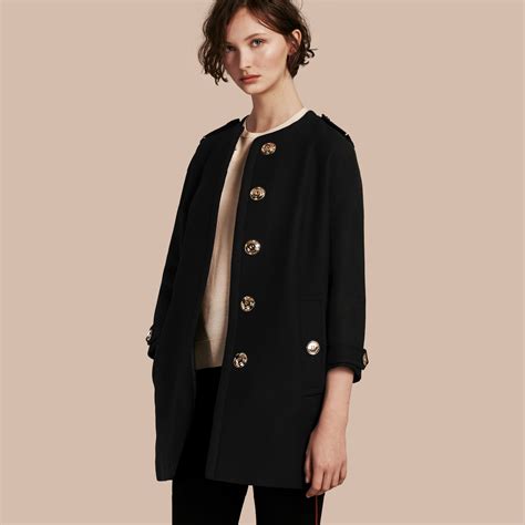 burberry collarless coat|burberry coats clearance.